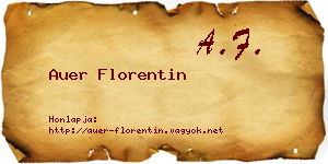 Auer Florentin névjegykártya